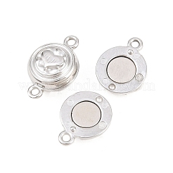 304 Stainless Steel Magnetic Clasps with Loops&nbsp;STAS-P452-04B-P