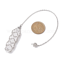 304 Stainless Steel Chain Macrame Pouch Empty Stone Holder Dowsing Pendulums&nbsp;PALLOY-JF02877-03