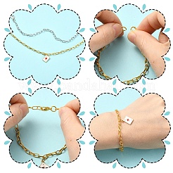 10Pcs Iron Cable Chain Bracelets&nbsp;IFIN-YW0004-03G