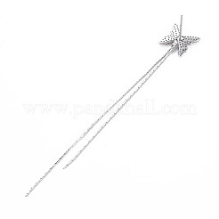 Brass Micro Pave Clear Cubic Zirconia Asymmetrical Stud Earring Findings&nbsp;KK-S356-775