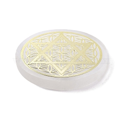 Flat Round Natural Selenite Slice Coasters&nbsp;DJEW-C015-02I