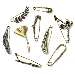 15Pcs 15 Styles Alloy Brooch Pins&nbsp;JEWB-CJ0003-15