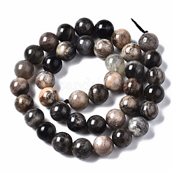 Natural Black Sunstone Beads Strands&nbsp;G-N328-48B-01