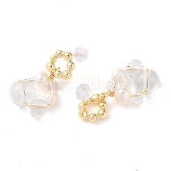 Natural Quartz Crystal Dangle Earrings&nbsp;EJEW-L286-06G