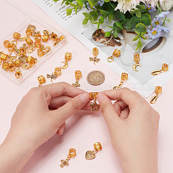 33Pcs 11 Styles Alloy Hair Braid Pendant&nbsp;OHAR-CP0001-14