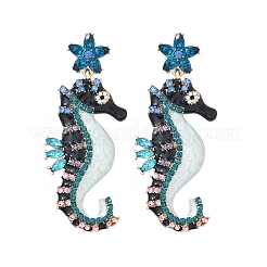 Alloy Rhinestone Dangle Earrings&nbsp;EJEW-D300-01G-01