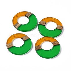 Transparent Resin & Walnut Wood Pendants&nbsp;RESI-M027-03B