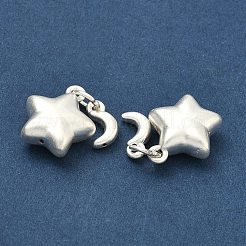 Fine Silver Chunky Star with Moon Charms&nbsp;STER-A050-11MS