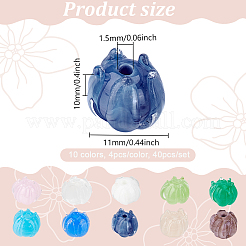 40Pcs 10 Colors  Transparent Glass Beads&nbsp;GLAA-DR0001-01