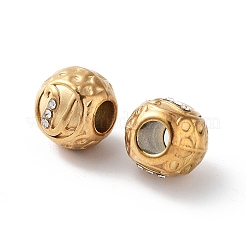 Ion Plating(IP) 304 Stainless Steel Rhinestone European Beads&nbsp;STAS-A092-10U-G