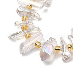Electroplated Natural Quartz Crystal Beads Strands&nbsp;X-G-F800-F11-A