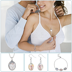 DIY Oval Blank Dome Jewelry Set Making Kit&nbsp;DIY-UN0050-26