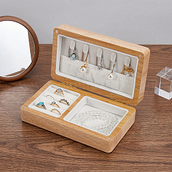 Rectangle Wooden Jewelry Organizer Magnetic Boxes&nbsp;CON-WH0112-073A