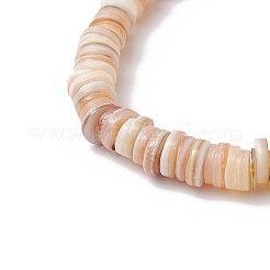 Natural Freshwater Shell with Synthetic Turquoise Beads Stretch Bracelets for Men Women&nbsp;BJEW-JB11744-02