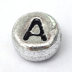 Plated Acrylic Horizontal Hole Letter Beads&nbsp;PACR-Q099-03A
