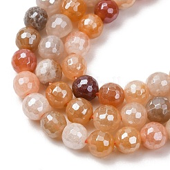 Electroplated Natural Golden Silk Jade Beads Strands&nbsp;G-B191-A06-6mm