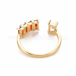Brass Micro Pave Cubic Zirconia Cuff Rings&nbsp;RJEW-S045-119-NR