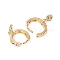 Brass Micro Pave Cubic Zirconia Huggie Hoop Earrings&nbsp;EJEW-G276-20G