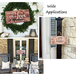 4 Sets 4 Style Natural Wood Hanging Wall Decorations for Front Door Home Decoration&nbsp;AJEW-CF0001-01