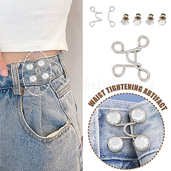 6 Sets 4 Style Adjustable Waist Extender Buckle for Jeans&nbsp;DIY-FH0005-08