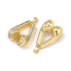 Brass Micro Pave Clear Cubic Zirconia Pendants&nbsp;CU-L277-12G