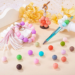 45Pcs 3 Colors Round Silicone Focal Beads&nbsp;SIL-TAD0001-01A
