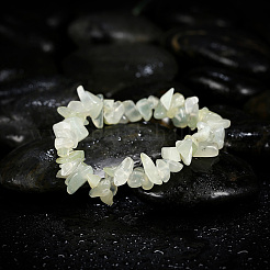 Natural New Jade Chips Stretch Bracelets&nbsp;BJEW-BB16534-A