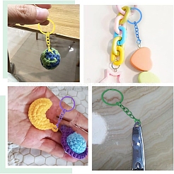 30Pcs 5 Colors Baking Paint Iron Split Key Rings&nbsp;IFIN-YW0004-07