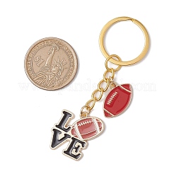 Rugby & Word Love Alloy Enamel Keychains&nbsp;KEYC-JKC01060