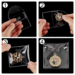 100Pcs 3 Sizes PVC Single Pocket Coin Sleeves Holders&nbsp;ABAG-GA0001-22