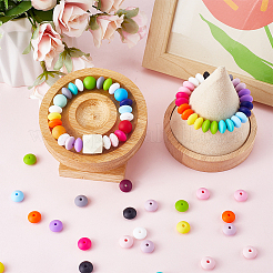 160Pcs 16 Styles Food Grade Eco-Friendly Silicone Abacus Beads&nbsp;SIL-SC0001-33