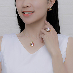 Natural Freshwater Pearl Pendant Necklaces & Stud Dangle Earrings & Rings Sets&nbsp;FS-WG70A16-02