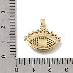Brass Micro Pave Cubic Zirconia with Blue Enamel Pendants&nbsp;CU-CBAA556-09A