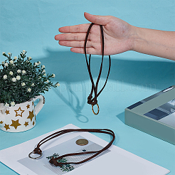 2Pcs 2 Colors Alloy Cowhide Leather Cords Neck Cord&nbsp;AJEW-GF0013-18