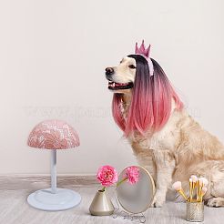2Pcs 2 Colors Plastic with Lace Cloth Wig Display Stands&nbsp;ODIS-FH0001-25