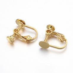 Brass Clip-on Earring Findings&nbsp;KK-K225-14-G