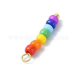 7 Color Chakra Coloful Glass Seed Beaded Pendants&nbsp;PALLOY-JF02526-02