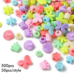 50Pcs 10 Styles Opaque Plastic Beads&nbsp;KY-YW0001-68