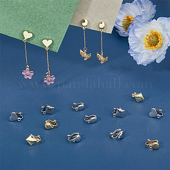 16Pcs 8 Style Alloy Clip-on Earring Findings&nbsp;FIND-FH0008-05
