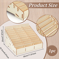 30 Grids Plywood Board Display Riser&nbsp;AJEW-WH0609-017D