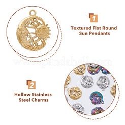 24Pcs 3 Colors 304 Stainless Steel Pendants&nbsp;STAS-DC0013-17