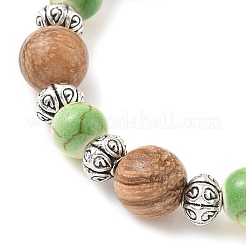 Flat Round with Tree of Life Alloy Charm Bracelets&nbsp;BJEW-JB12358-03