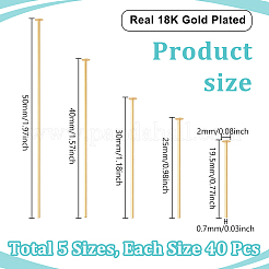 200Pcs 5 Styles Brass Flat Head Pins&nbsp;KK-UN0005-66