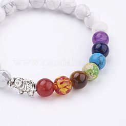 Natural Howlite Stretch Bracelets&nbsp;BJEW-P180-A06