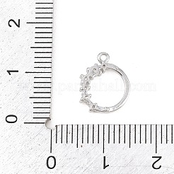 Brass Micro Pave Clear Cubic Zirconia Pendants&nbsp;KK-D225-14P-01