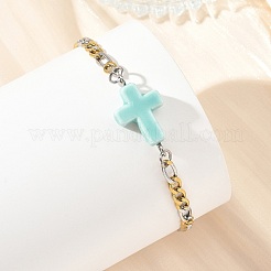 Handmade Porcelain Religion Cross Link Bracelets&nbsp;BJEW-JB14271