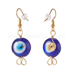 Lampwork Evil Eye Dangle Earrings&nbsp;EJEW-JE04812
