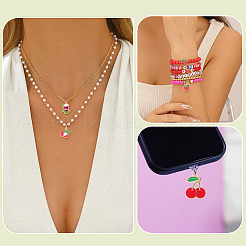 56Pcs 14 Styles Fruits Alloy Enamel Pendants&nbsp;FIND-TA0009-63