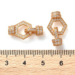 925 Sterling Silver Micro Pave Clear Cubic Zirconia Fold Over Clasps&nbsp;STER-K176-24G