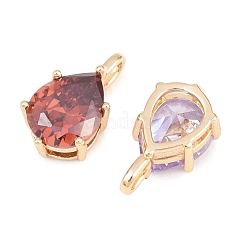 Brass Pave Cubic Zirconia Pendants&nbsp;KK-H287-12G